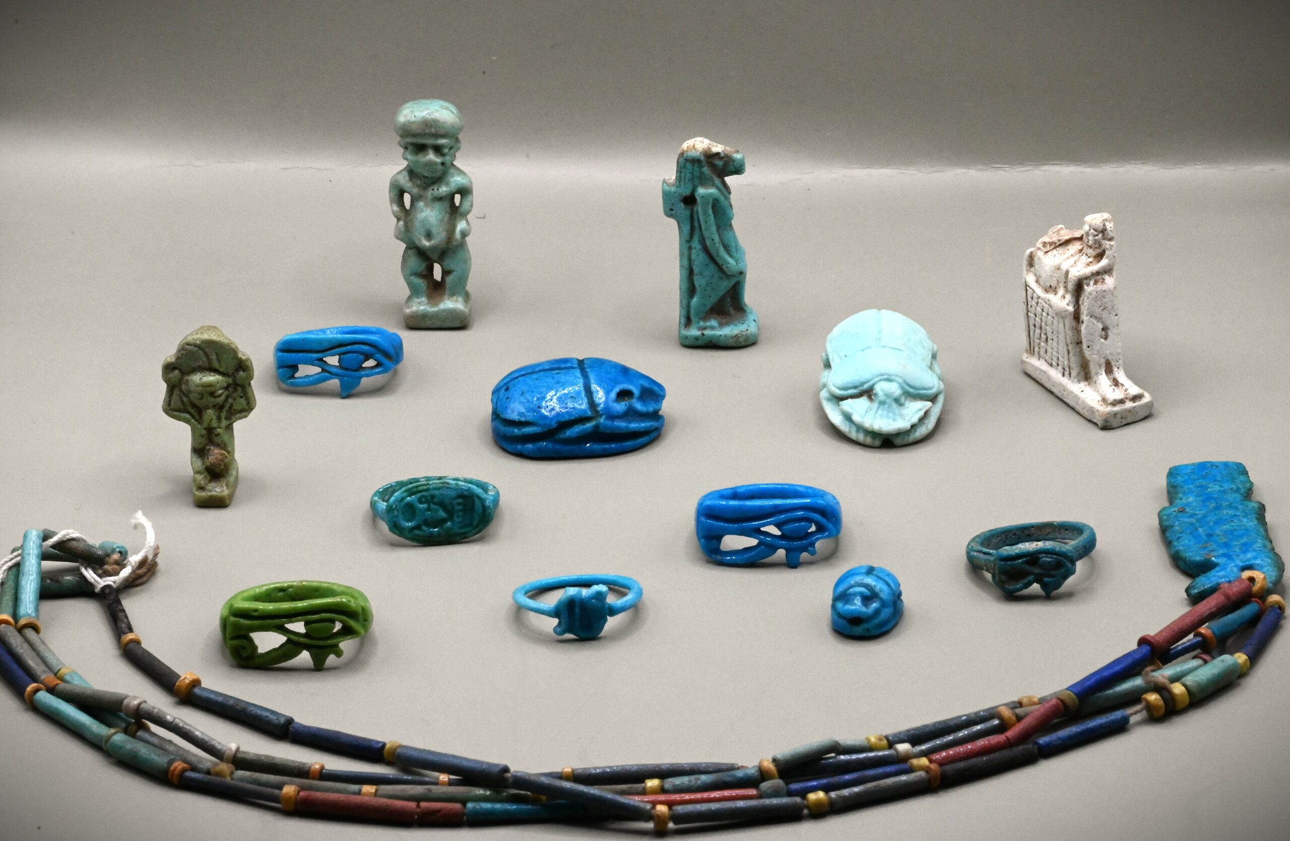 Ancient Egyptian faience object with blue glazed surface. Blog