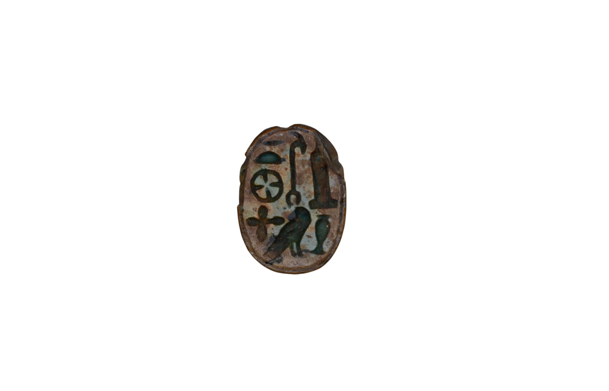 Ancient Egyptian scarab with blessing formula invoking Amun and the city of Thebes