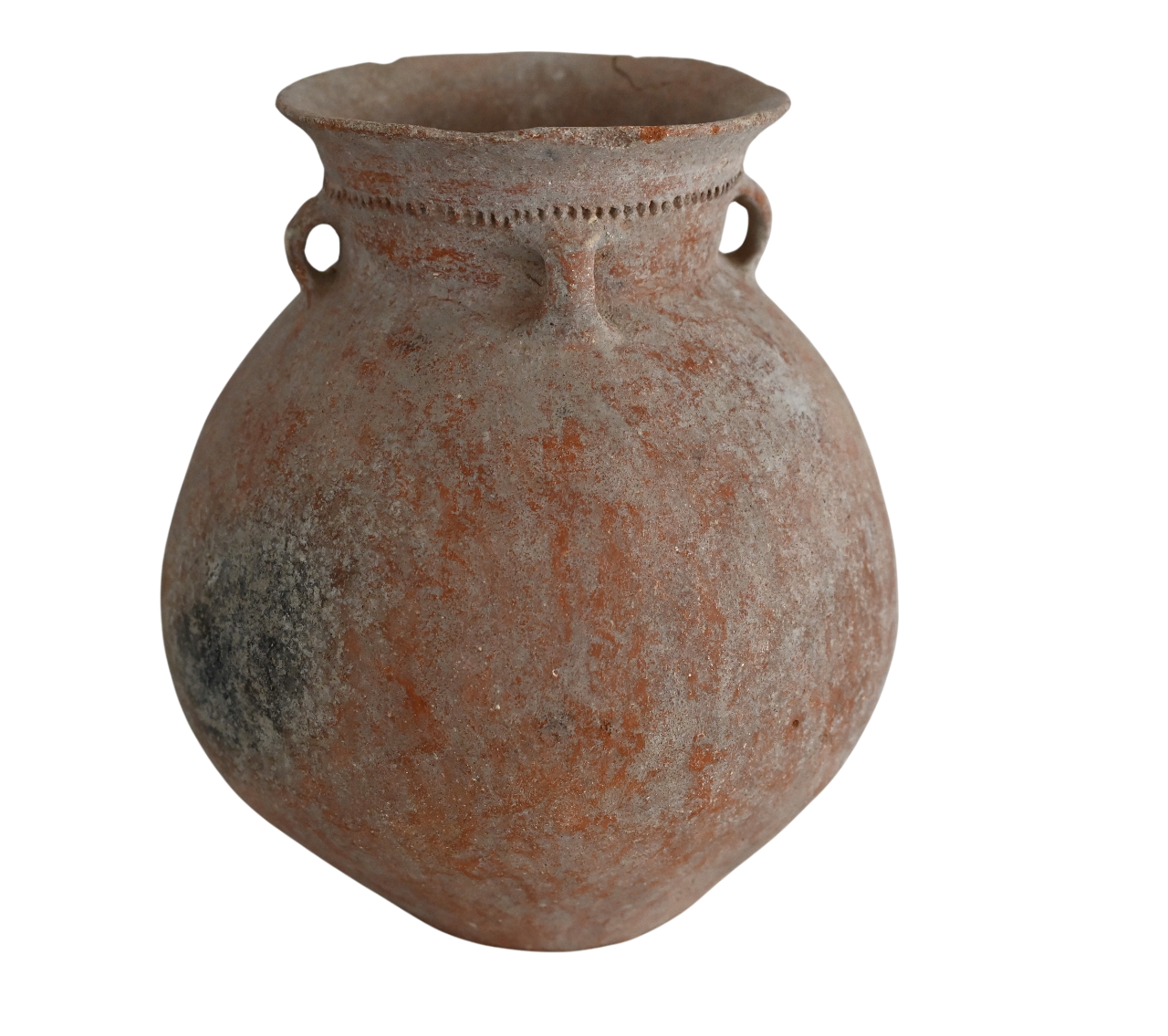 Early Bronze Age Transjordan pottery jar with four handles and prick-dot decoration, c. 2500–3000 BC