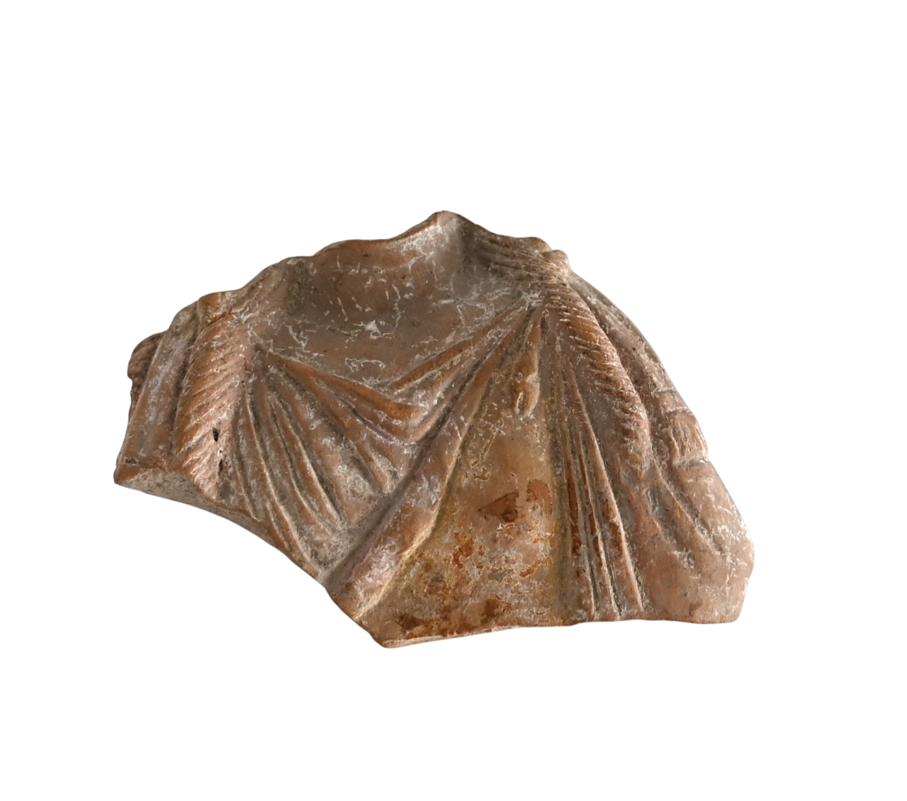 Greek terracotta torso of Artemis wearing a nebris, c. 300–100 BC, with detailed chiton and fawn skin