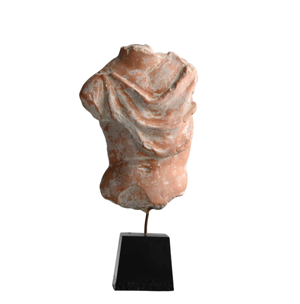 Greek terracotta male torso wearing a chlamys, c. 300–100 BC, from the Paul Gaudin Collection