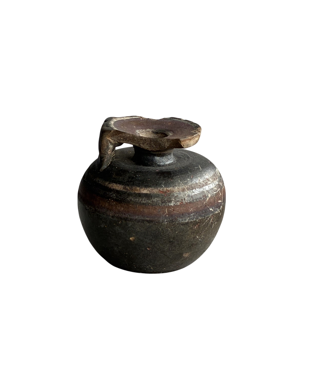 Laconian black aryballos from Sparta, Greek pottery, 625–550 BC